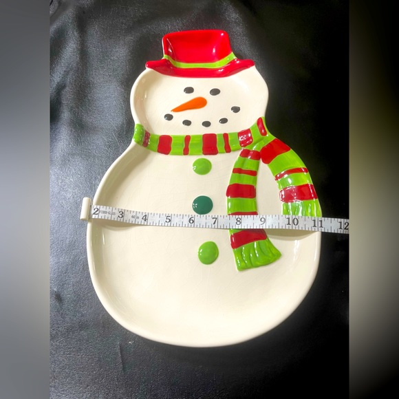 Adorable Ceramic Snowman Platter - Picture 2 of 4